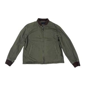 J Crew NX-631 Bomber Jacket Full Zip Green Military Army Cotton
